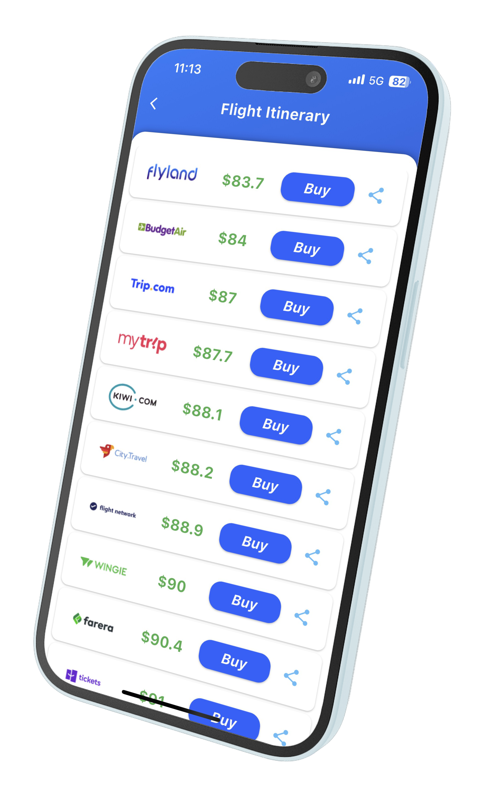Unified Flight Search screenshot